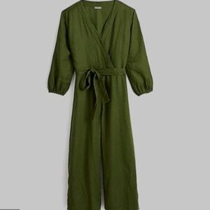 Point Sur J. Crew Green Linen Jumpsuit
